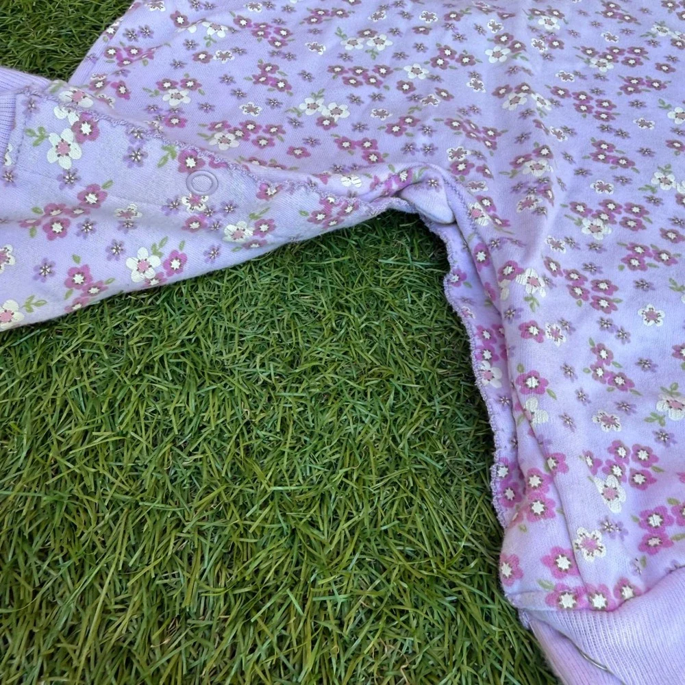 Carters Lavender Floral Footed Pajamas‎ Romper Sleepwear Infant Girls Size 6M